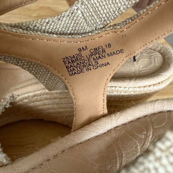 b.o.c. Beige Fabric Espadrille Wedge Comfort Bohemian Sandals - Picture 5 of 6